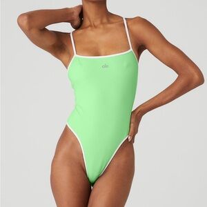 Alo yoga Ivy League bodysuit - ultramint/ white